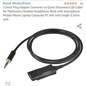 NWT 3.5mm Plug Adapter Converter to Quick Disconnect QD Cable 🎧